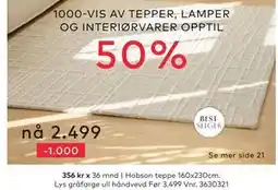Skeidar Hobson teppe tilbud