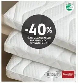 Bohus 40% PÅ OVERMADRASSER FRA JENSEN OG WONDERLAND tilbud