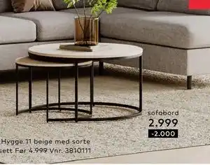 Skeidar Porto sofabordsett tilbud