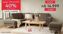 Skeidar ALLE VARIANTER. 40%. Gjelder tekstil Movie tilbud