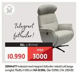 Bohus ZERMATT hvilestol tilbud