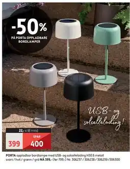 Bohus PORTA oppladbar bordlampe tilbud