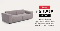 Skeidar Lugo 3-seter tilbud