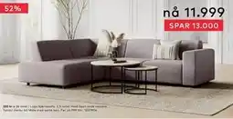 Skeidar Lugo hjørnesofa tilbud