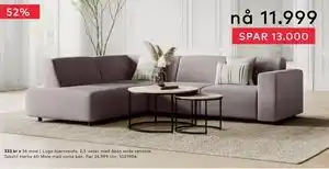 Skeidar Lugo hjørnesofa tilbud