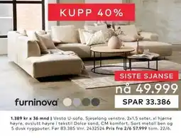 Skeidar Vesta U-sofa tilbud