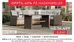 Skeidar Mågerø spisesofa tilbud
