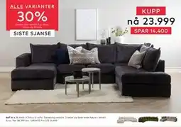 Skeidar Chillux U-sofa tilbud