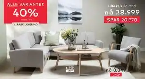 Skeidar ALLE VARIANTER. 40% i tekstil Fara tilbud