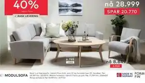Skeidar Noor Lux hjørnesofa tilbud