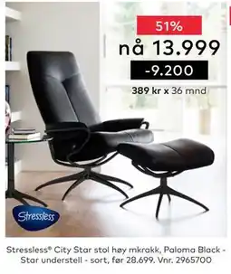 Skeidar Stressless City Star stol høy mkrakk tilbud