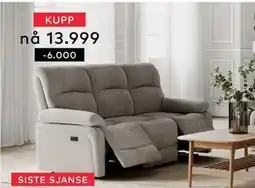 Skeidar Denver 3-seter recliner elektrisk tilbud