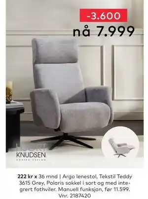 Skeidar Argo lenestol tilbud