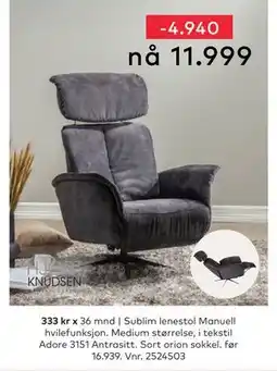 Skeidar Sublim lenestol tilbud