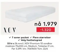 Skeidar XOV Premium 10 vendbar madrass tilbud