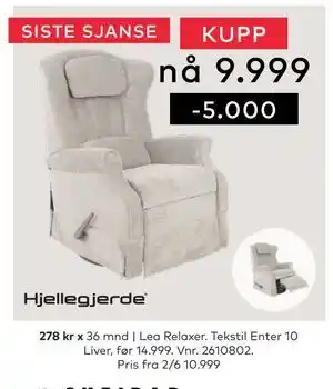 Skeidar Lea Relaxer tilbud