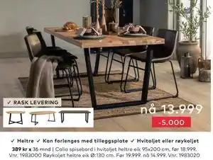 Skeidar Calia spisebord tilbud