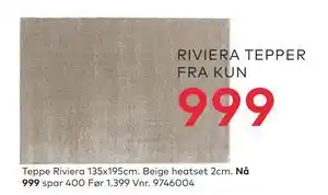 Skeidar Teppe Riviera tilbud