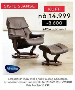 Skeidar Stressless Ruby stol tilbud