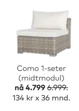 Skeidar Como 1-seter (midtmodul) tilbud