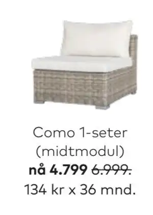 Skeidar Como 1-seter (midtmodul) tilbud