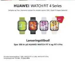 POWER HUAWEI WATCH FIT 4 Series tilbud
