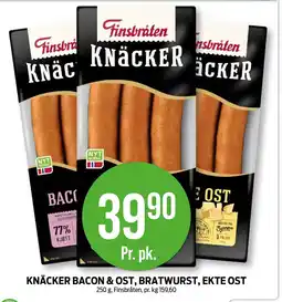 Kiwi FINSBRATEN Knäcker bacon & ost, bratwurst, ekte ost tilbud