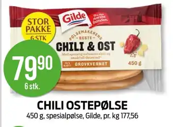 Kiwi GILDE Chili ostepølse tilbud