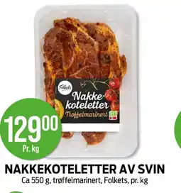 Kiwi FOLKETS Nakkekoteletter av svin tilbud