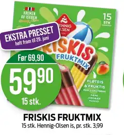 Kiwi HENNIG OLSEN Friskis fruktmix tilbud
