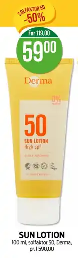 Kiwi DERMA Sun lotion tilbud