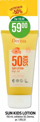 Kiwi DERMA Sun kids lotion tilbud