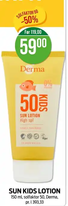 Kiwi DERMA Sun kids lotion tilbud