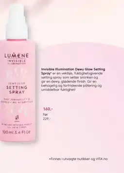 VITA Invisible Illumination Dewy Glow Setting Spray tilbud