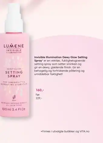 VITA Invisible Illumination Dewy Glow Setting Spray tilbud