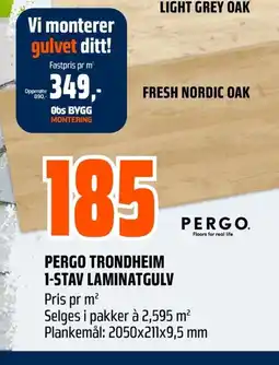 Coop Obs PERGO TRONDHEIM 1-STAV LAMINATGULV Pris pr m² tilbud
