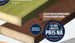 Coop Obs 28X120 ROYALIMPREGNERT TERRASSEBORD BRUN Pris pr Im tilbud