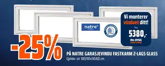 Coop Obs PÅ NATRE GARASJEVINDU FASTKARM 2-LAGS GLASS tilbud
