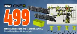 Coop Obs RYOBI®LINK RSLWPK-7PC STARTPAKKE VEGG Sett med 2 veggskinner, 4 kroker og 1 boks tilbud