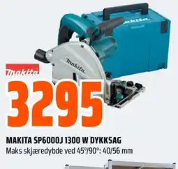 Coop Obs MAKITA SP6000J 1300 W DYKKSAG Maks skjæredybde ved 45°/90°: 40/56 mm tilbud