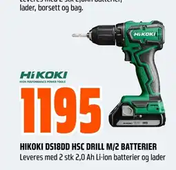 Coop Obs HIKOKI DS18DD HSC DRILL M/2 BATTERIER tilbud