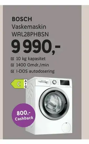 ELON Vaskemaskin WAL28PHBSN tilbud