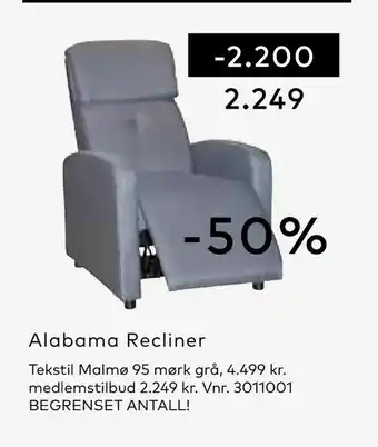 Skeidar Alabama Recliner tilbud