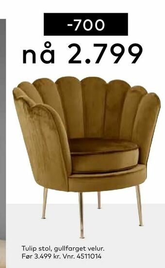 Skeidar Tulip stol tilbud