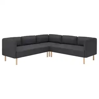 IKEA Lillehem 4-seters modulhjørnesofa, Gunnared mørk grå/tre tilbud