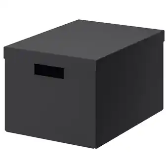IKEA Tjena Eske med lokk, svart, 25x35x20 cm tilbud
