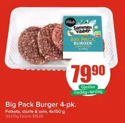 Spar Big Pack Burger 4-pk tilbud