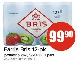 Spar jordbær & kiwi, 12x0,33 l + pant tilbud