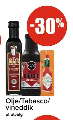 Spar Olje/Tabasco/ vineddik tilbud