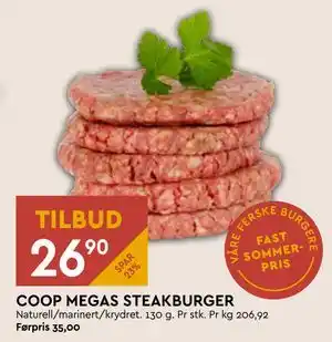 Coop Mega COOP MEGAS STEAKBURGER tilbud